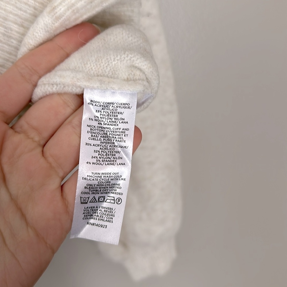 Loft Button Trim Cream Sweater - image 4